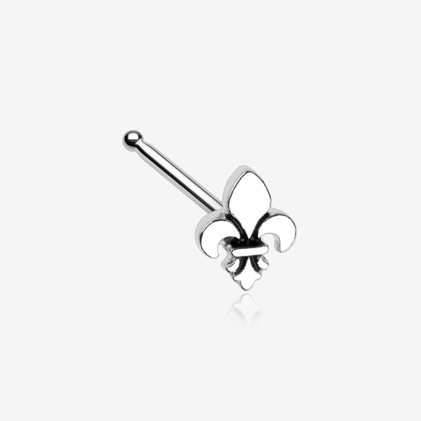 Classic Fleur De Lis Nose Stud Ring-Steel