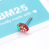 Detail View 4 of Very Berry Red Strawberry Nose Stud Ring