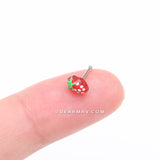 Detail View 2 of Very Berry Red Strawberry Nose Stud Ring