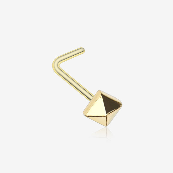 Golden Geo Pyramid L-Shaped Nose Ring