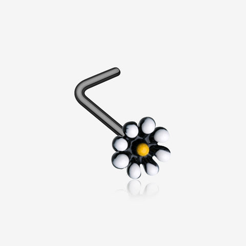 Blackline Dainty Adorable Daisy L-Shaped Nose Ring