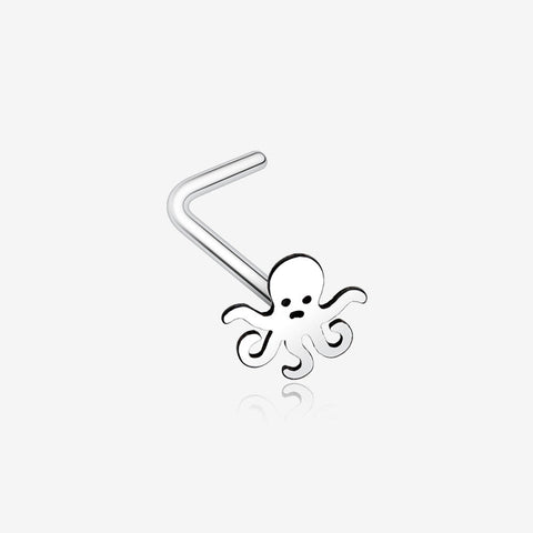 Evil Octopus L-Shaped Nose Ring-Steel