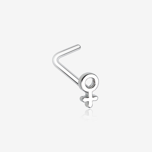 Classic Female Symbol L-Shaped Nose Ring-Steel