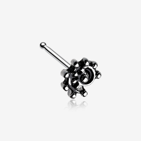 Ambro Swirl Filigree Icon Nose Stud Ring-Steel