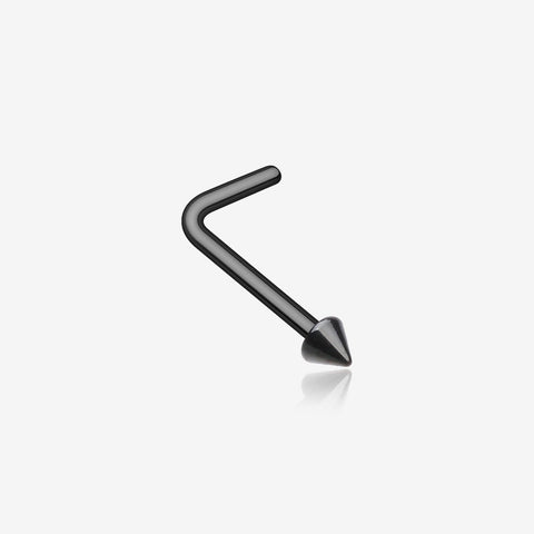 Colorline Basic Steel Spike L-Shaped Nose Ring-Black