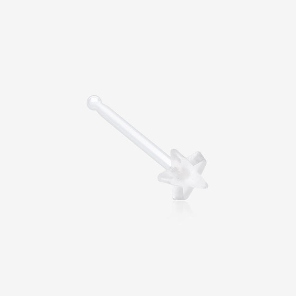 Star Top Clear UV Acrylic Nose Stud Retainer-Clear Gem/White