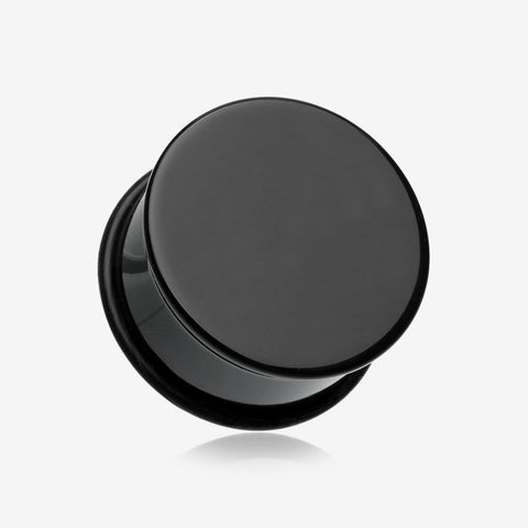 A Pair of Basic UV Acrylic Single Flared Ear Gauge Plug-Black