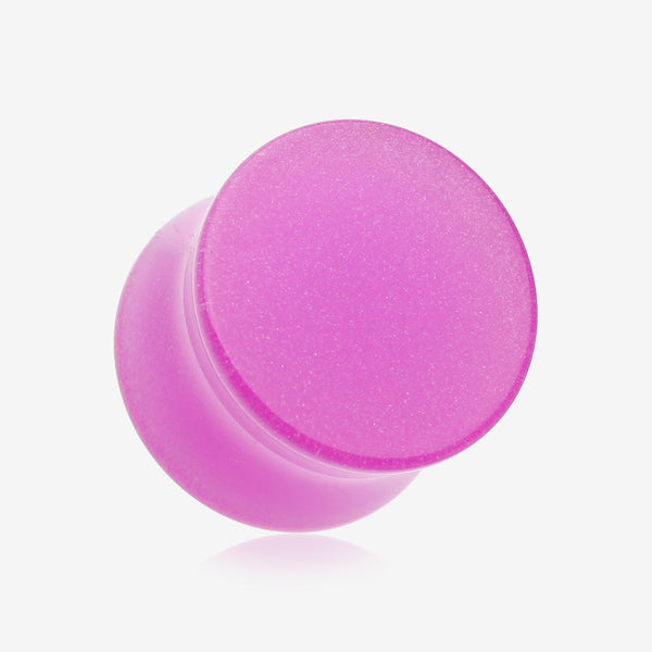 A Pair of Glow in the Dark Basic Acrylic Double Flared Ear Gauge Plug-Purple