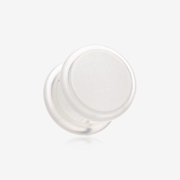 A Pair of Glow in the Dark Acrylic Regs Ear Gauge Plug-White