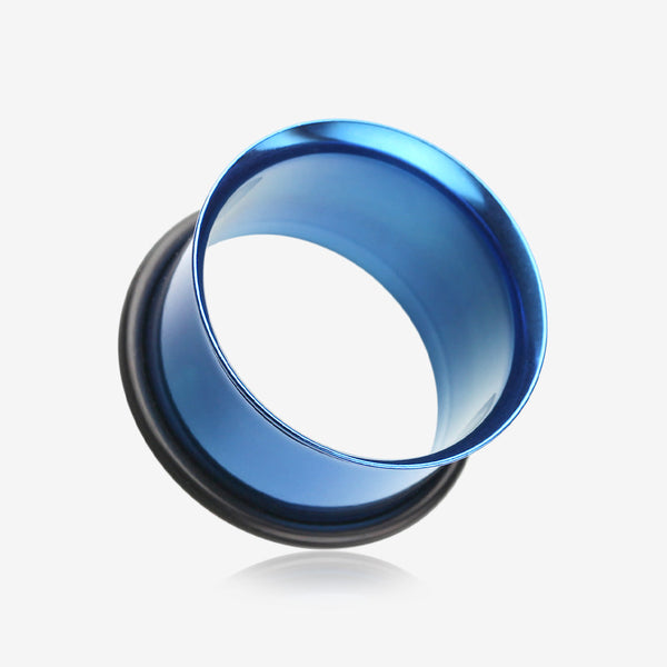 A Pair of Colorline Single Flared Ear Gauge Tunnel Plug-Blue