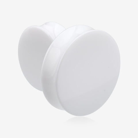 A Pair of Basic UV Acrylic Double Flared Ear Gauge Plug-White