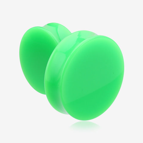 A Pair of Neon Colored UV Acrylic Double Flared Ear Gauge Plug-Green