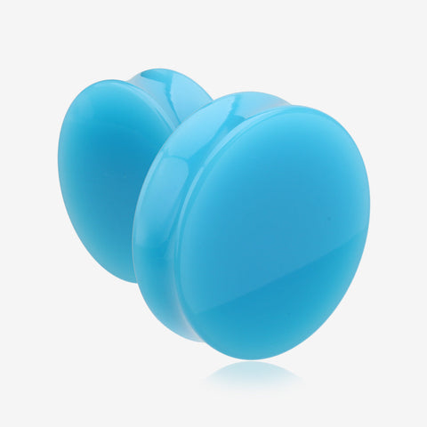 A Pair of Neon Colored UV Acrylic Double Flared Ear Gauge Plug-Light Blue