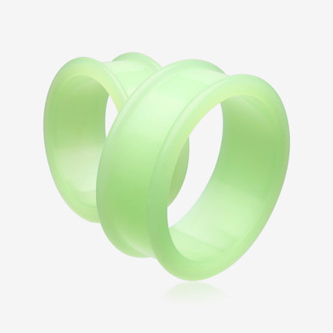 A Pair Of Supersize Glow in the Dark Silicone Double Flared Tunnel Plug