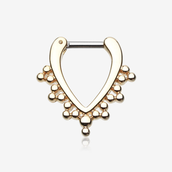 Golden Regent Drape Filigree Septum Clicker-Gold
