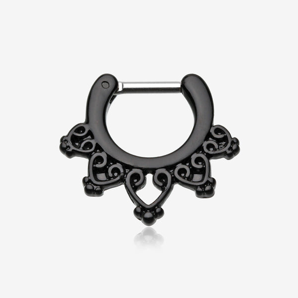Colorline Royal Bliss Filigree Septum Clicker-Black