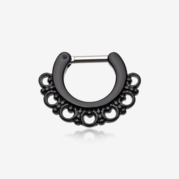 Colorline Majestic Filigree Septum Clicker-Black