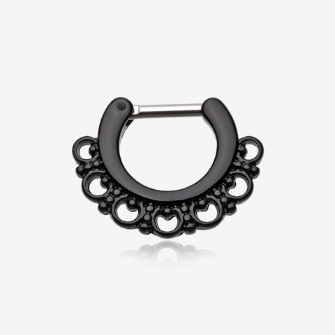 Colorline Majestic Filigree Septum Clicker-Black