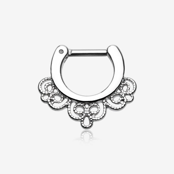 Florid Filigree Septum Clicker-Steel