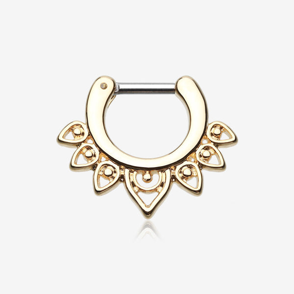 Golden Acerose Filigree Septum Clicker-Gold