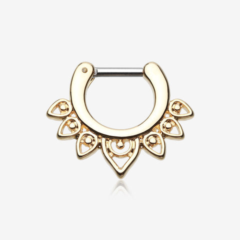 Golden Acerose Filigree Septum Clicker-Gold