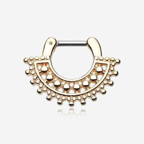Golden Divine Filigree Septum Clicker-Gold