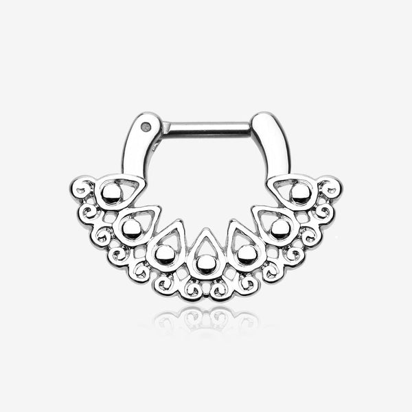 Arioso Filigree Septum Clicker-Steel
