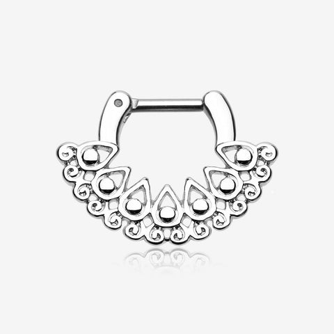 Arioso Filigree Septum Clicker-Steel