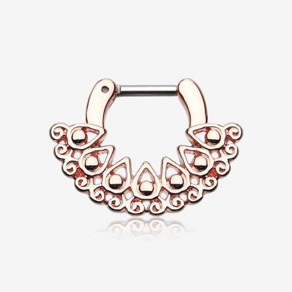 Rose Gold Arioso Filigree Septum Clicker-Rose Gold