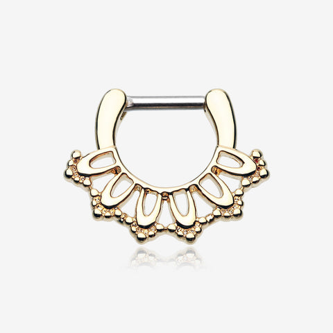 Golden Kaltik Filigree Septum Clicker-Gold