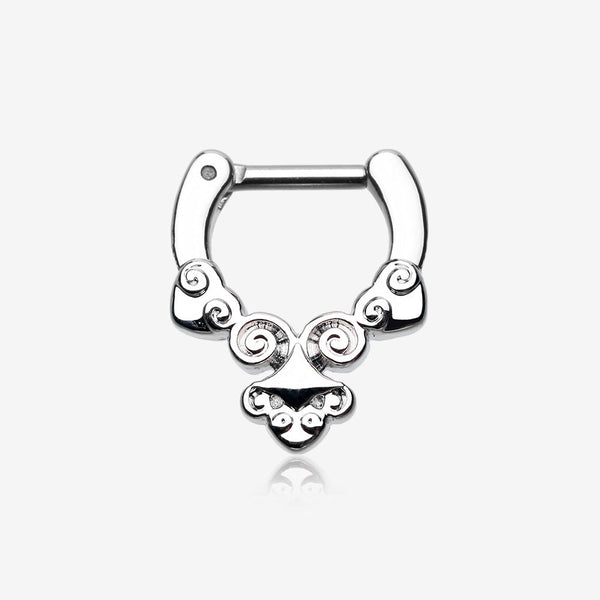 Tribal Laran Septum Clicker-Steel