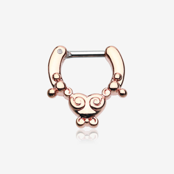 Rose Gold Tribal Saia Septum Clicker-Rose Gold