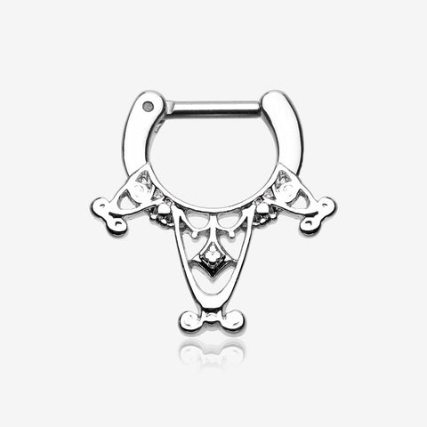 Amarhus Tribal Filigree Septum Clicker-Steel