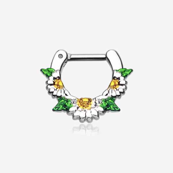 Daisy Garden Icon Septum Clicker-Yellow