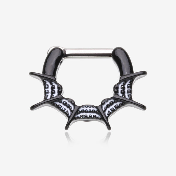 Blackline Spiderweb Clicker Ring-Black/White