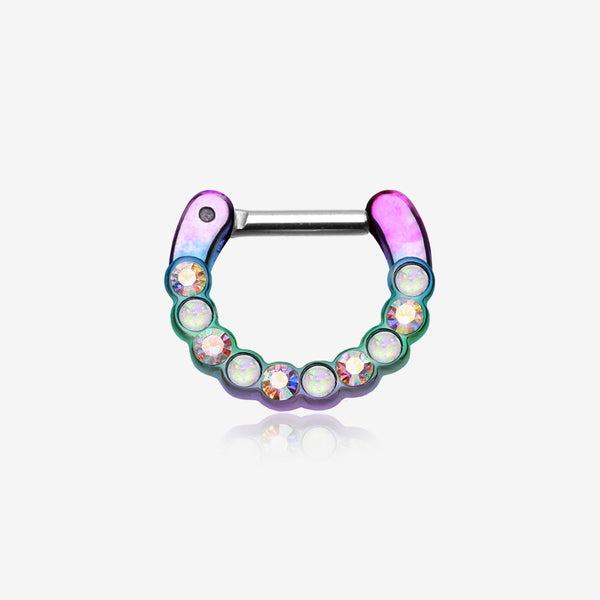 Colorline Opal Paradigm Septum Clicker-Rainbow/Aurora Borealis
