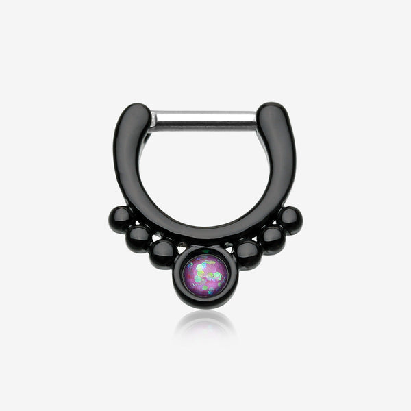 Colorline Opal Grandiose Septum Clicker-Black/Purple