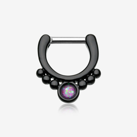 Colorline Opal Grandiose Septum Clicker-Black/Purple