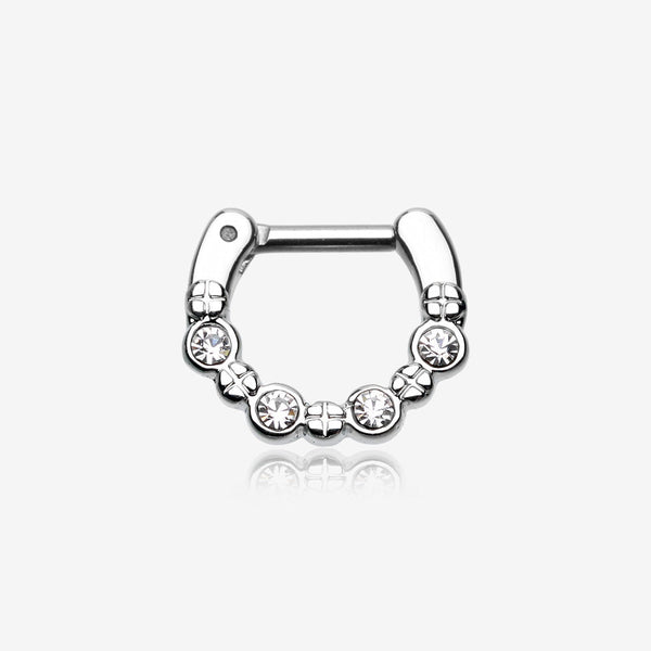 Elan Multi-Gem Septum Clicker-Clear Gem