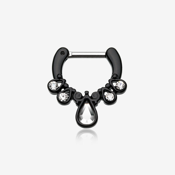Colorline Radiant Kao Septum Clicker-Black/Clear