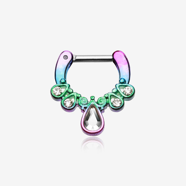 Colorline Radiant Kao Septum Clicker-Rainbow/Clear
