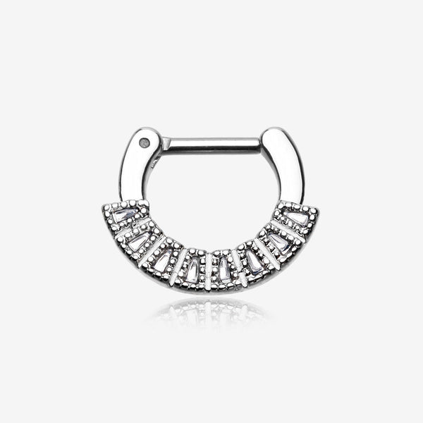 Sabre Arc Septum Clicker-Clear Gem
