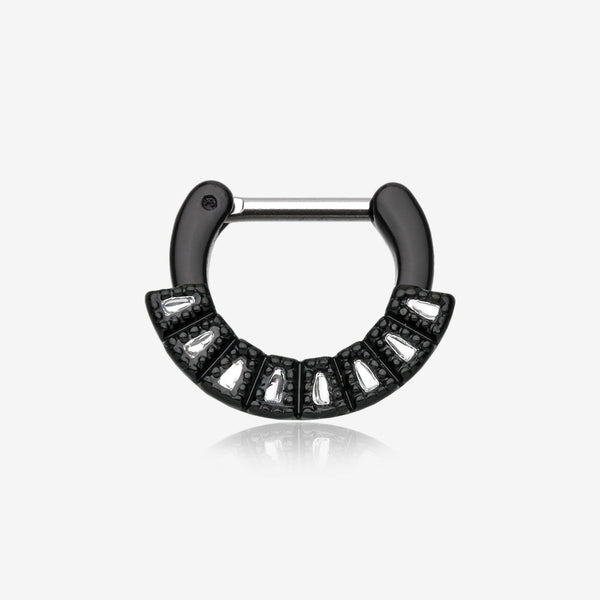 Colorline Sabre Arc Septum Clicker-Black/Clear