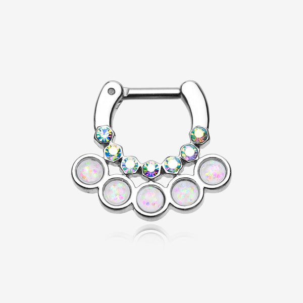 Opal Aureole Gemina Septum Clicker-Aurora Borealis/White