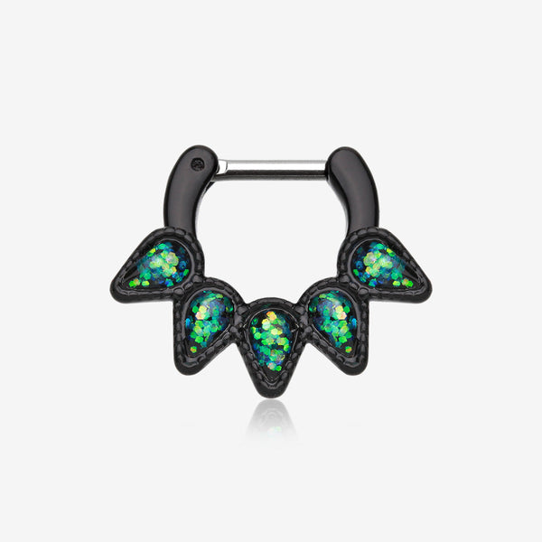 Colorline Opal Quinary Spear Septum Clicker-Black