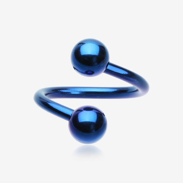 Colorline PVD Twist Spiral Ring-Blue