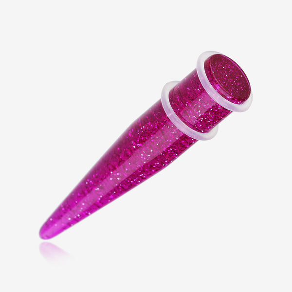 A Pair of Glitter UV Acrylic Taper-Purple