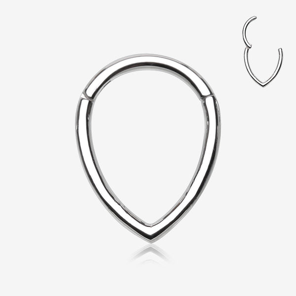 Classic Teardrop Seamless Clicker Hoop Ring