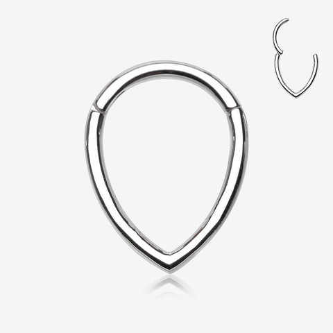 Classic Teardrop Seamless Clicker Hoop Ring
