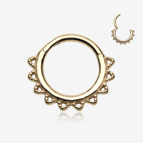 Golden Tribal El Sol Clicker Hoop Ring